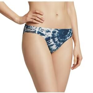 PQ Swim Isla Full Cut Bikini Bottom Blue Tie Dye Size Medium NWT